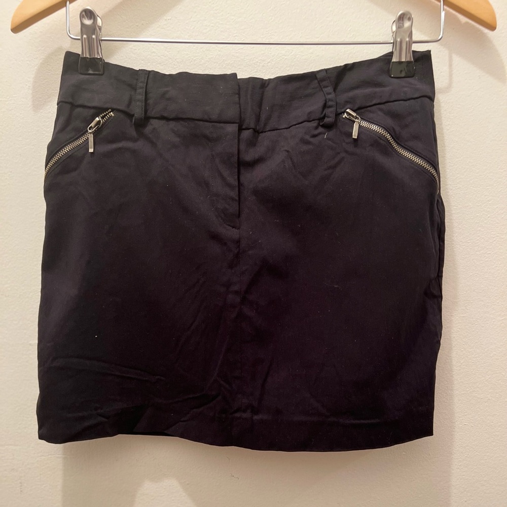 Express Black Mini Skirt W/ Zipper-pockets